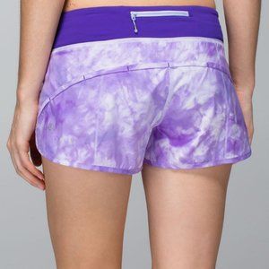 lululemon tie dye speed shorts 2.5" size: 4
